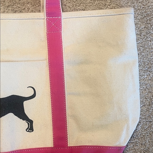 The Black Dog Pink and Cream Canvas Tote/Shoulder Bag - Picture 6 of 10